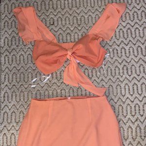 Beautiful Light Orange Two Piece Set
